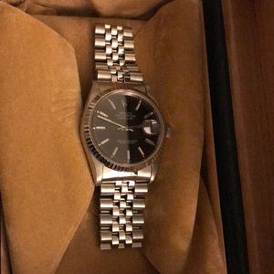 Rolex date just  brand new ... silver .